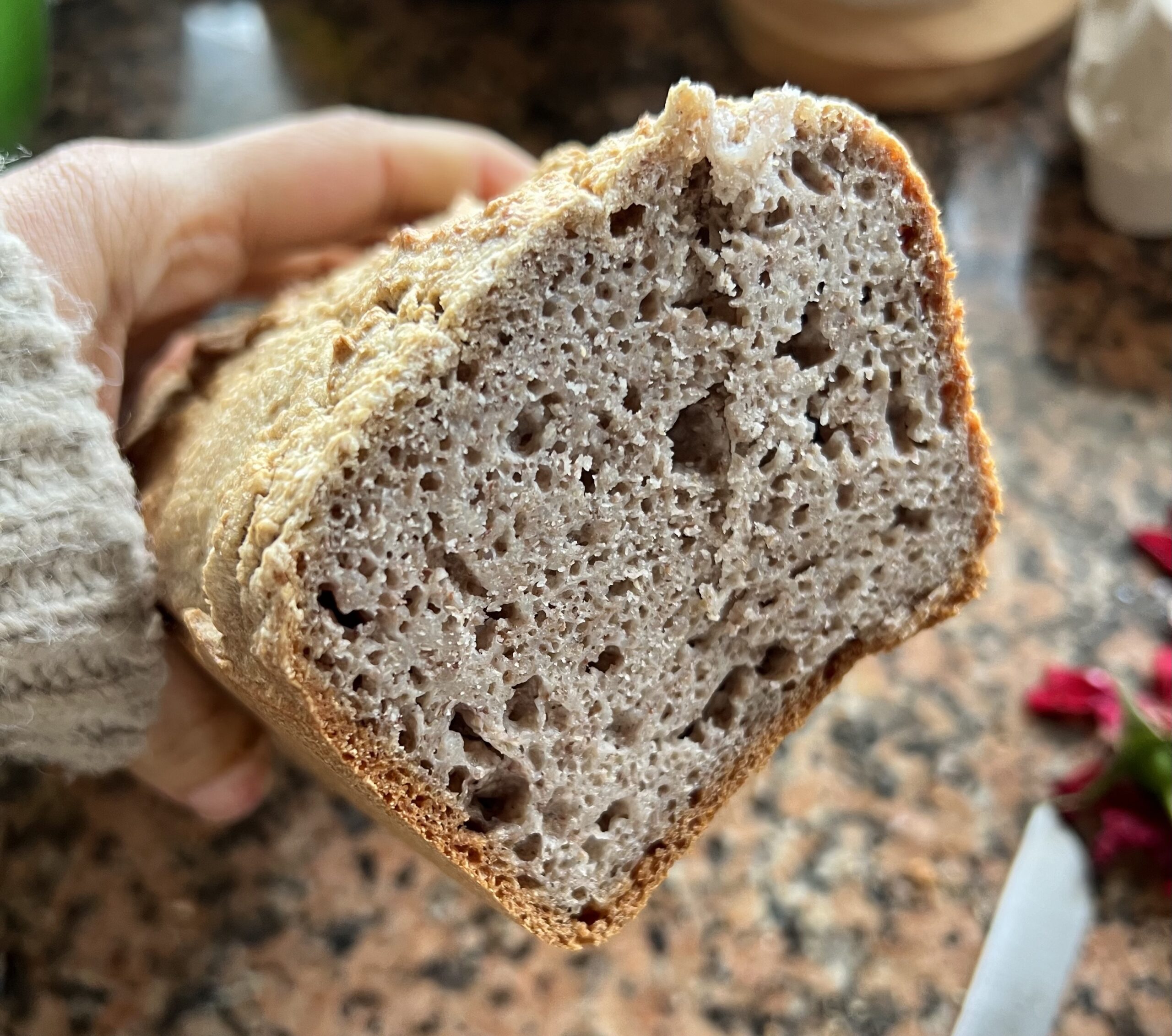 Pão de fermentação natural sem glúten